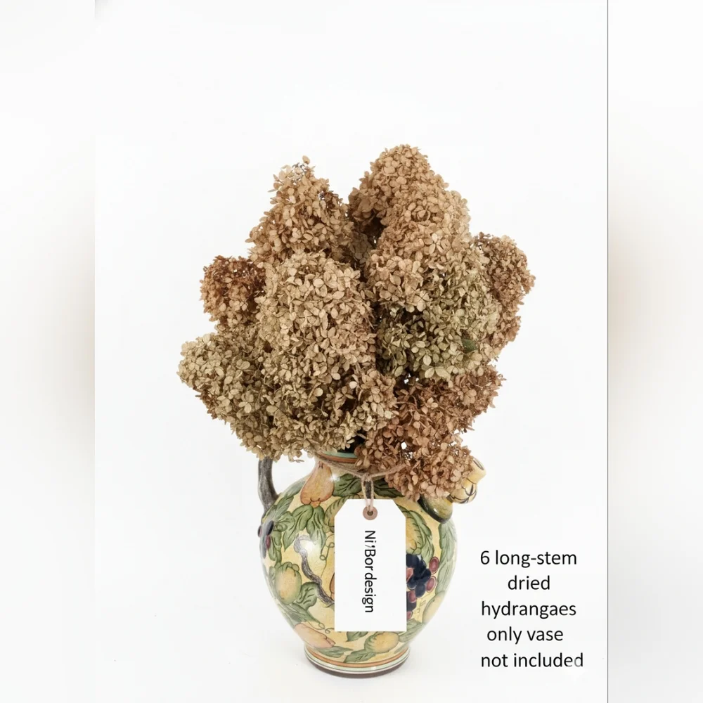 Natural Dried Hydrangeas - Brown From My Home Garden 6 Stems Per Order.